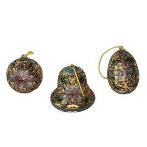 Cloisonne Christmas Ornaments Set of Three Smithsonian Institution